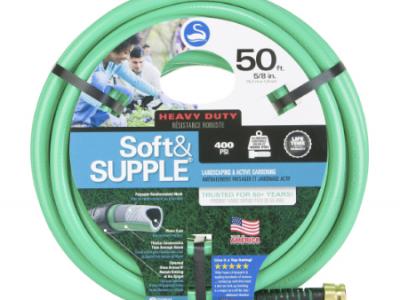 Soft & Supple Premium Rubber Vinyl Garden Hose  Green 5/8" x 50'