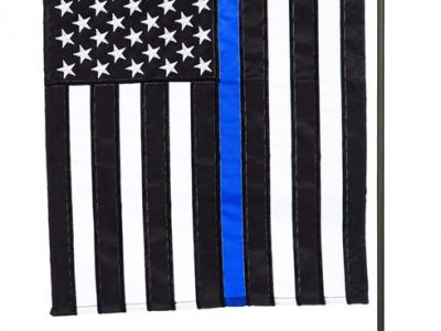 Thin Blue Line Applique Flag Garden