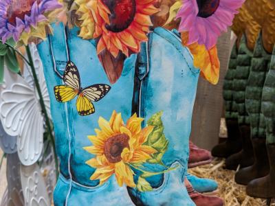 Metal Cow Girl Boots