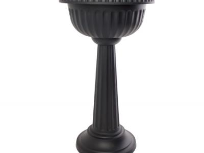 Grecian Pedestal Urn Black 18"