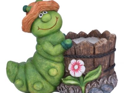 Colorful Planter Log Caterpillar 12"H
