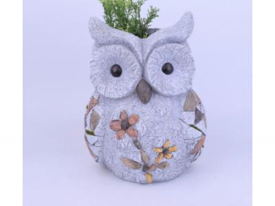 Mosaic Owl Planter 12.4" H